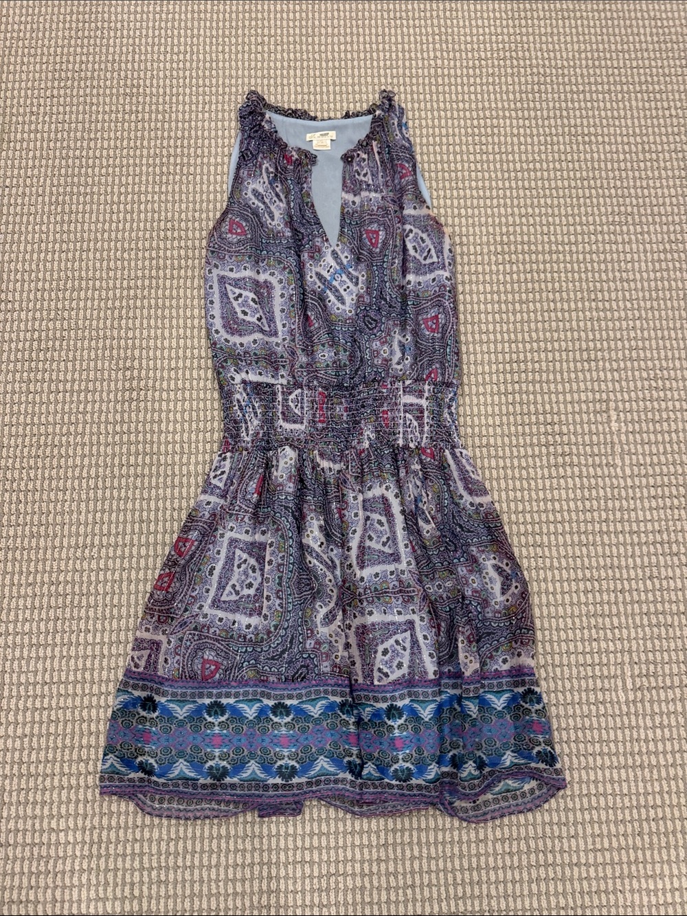 Shoshanna Purple Paisley Sleeveless Coverup Dress
